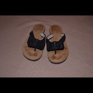Kate Spade Black Glitter Bow Sandals
